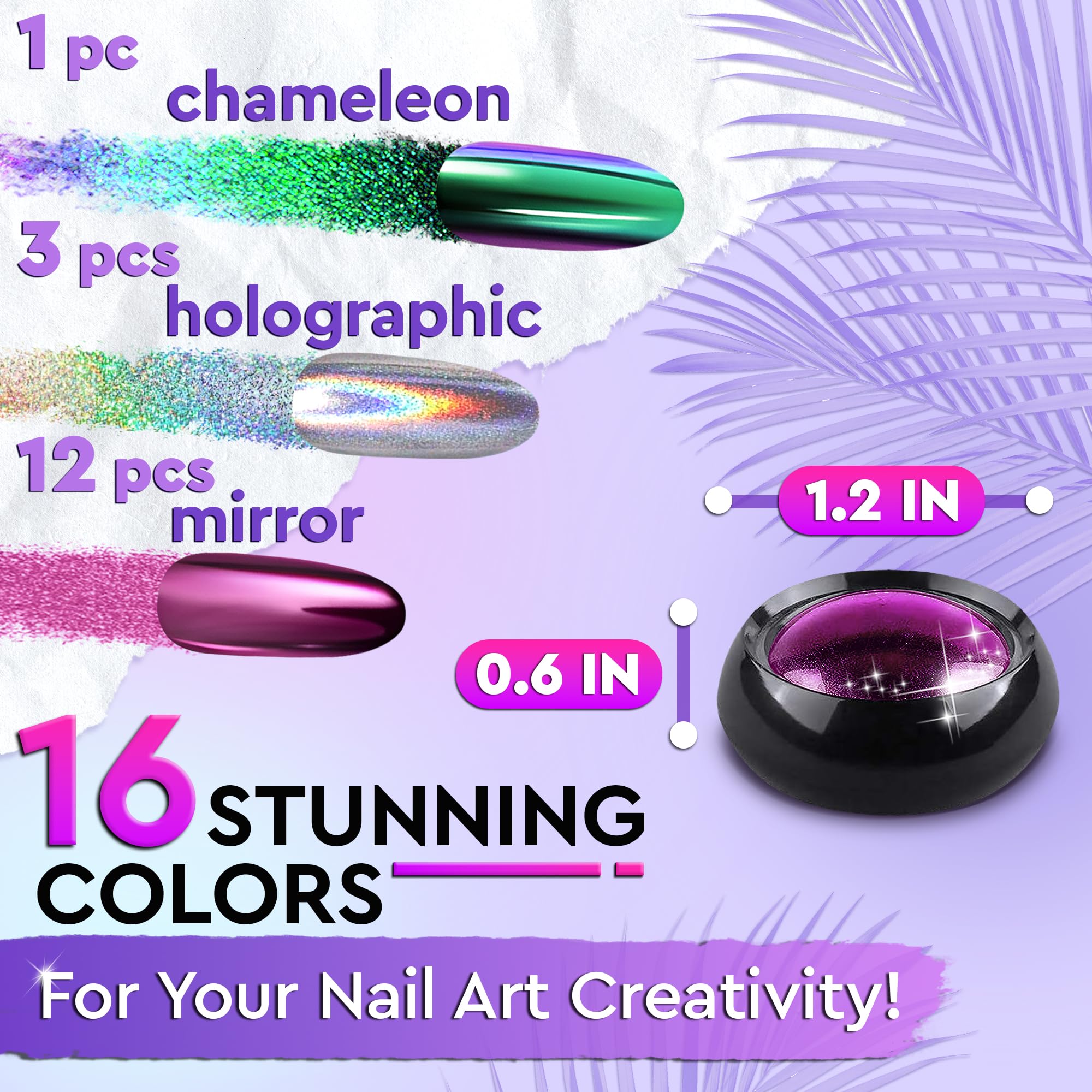 ZOKLU gold chrome powder for bright, reflective nail accents