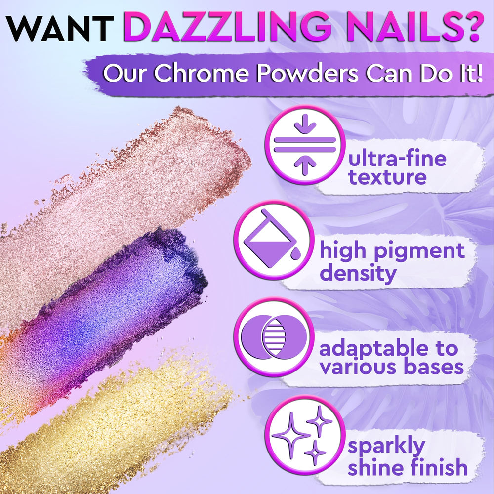ZOKLU silver chrome powder adds sleek metallic shine to nails
