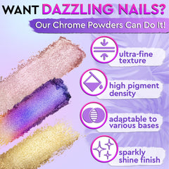 ZOKLU silver chrome powder adds sleek metallic shine to nails