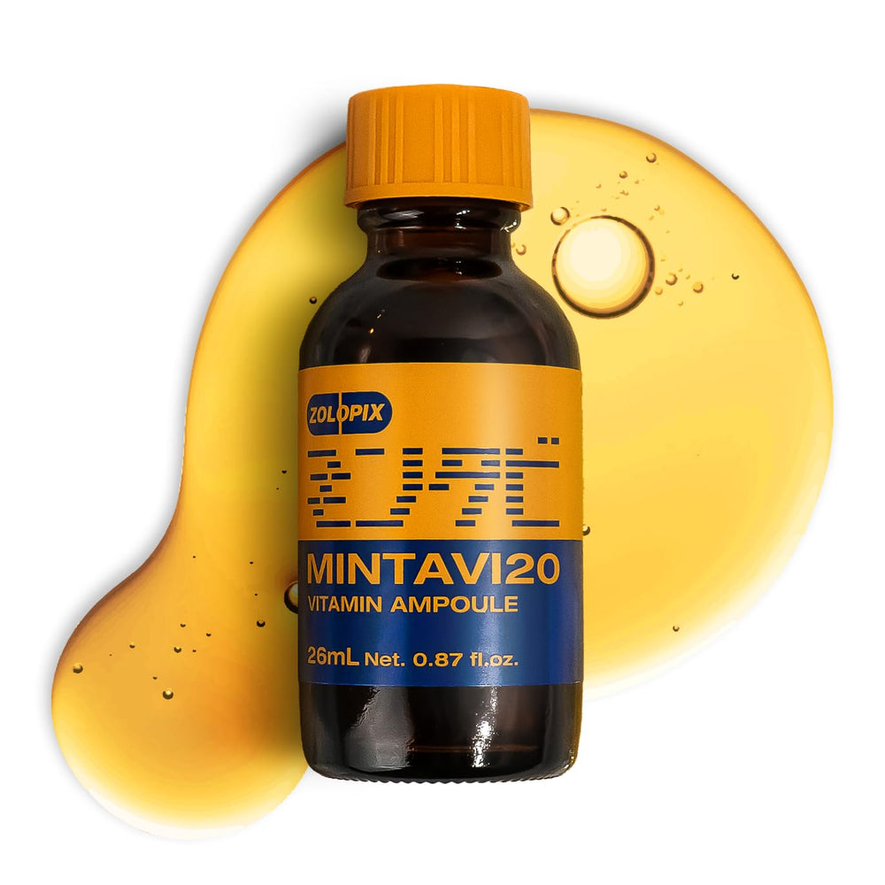 ZOLOPIX Mintavi20 serum bottle front showing brightening and even tone