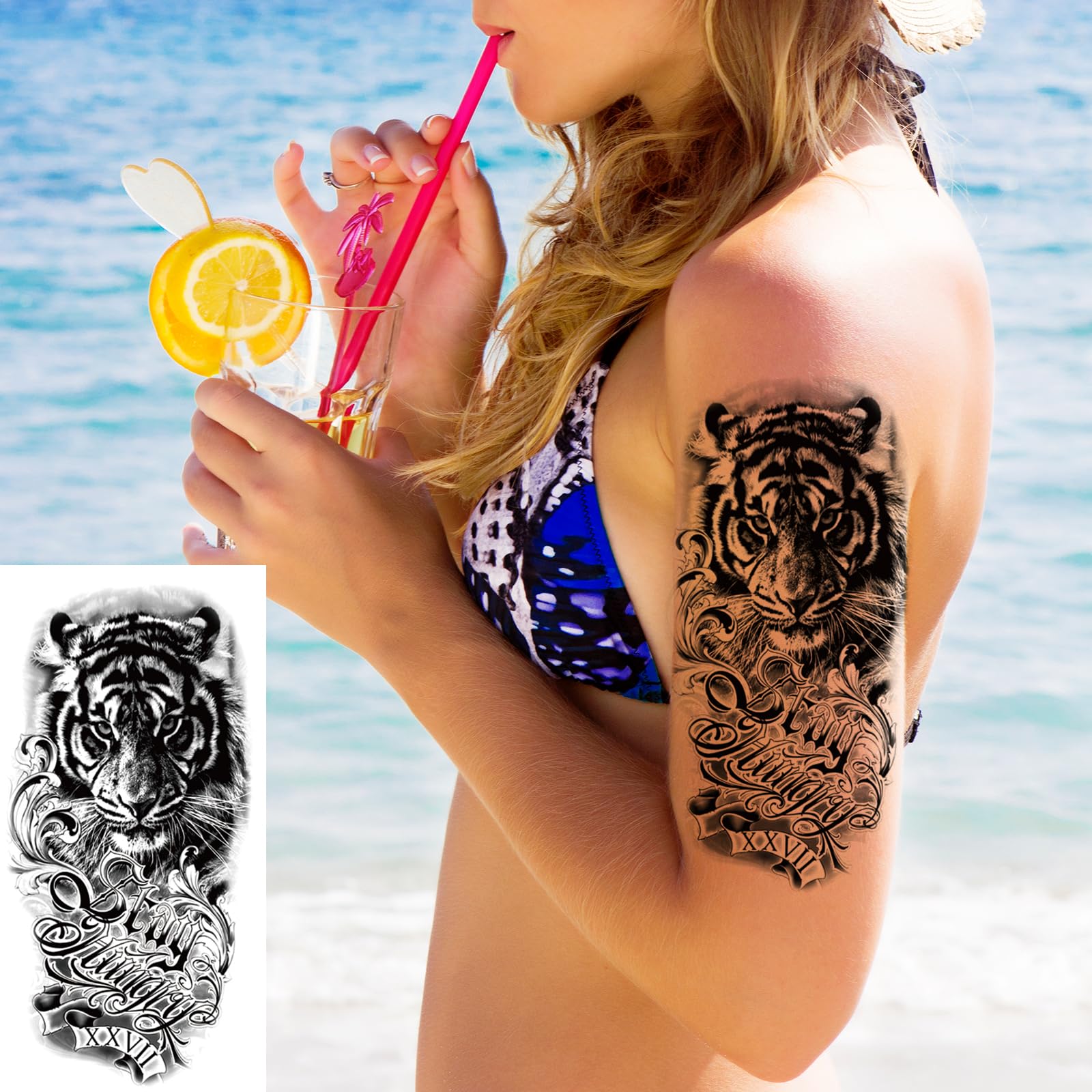 Waterproof temporary tattoo in action during activities