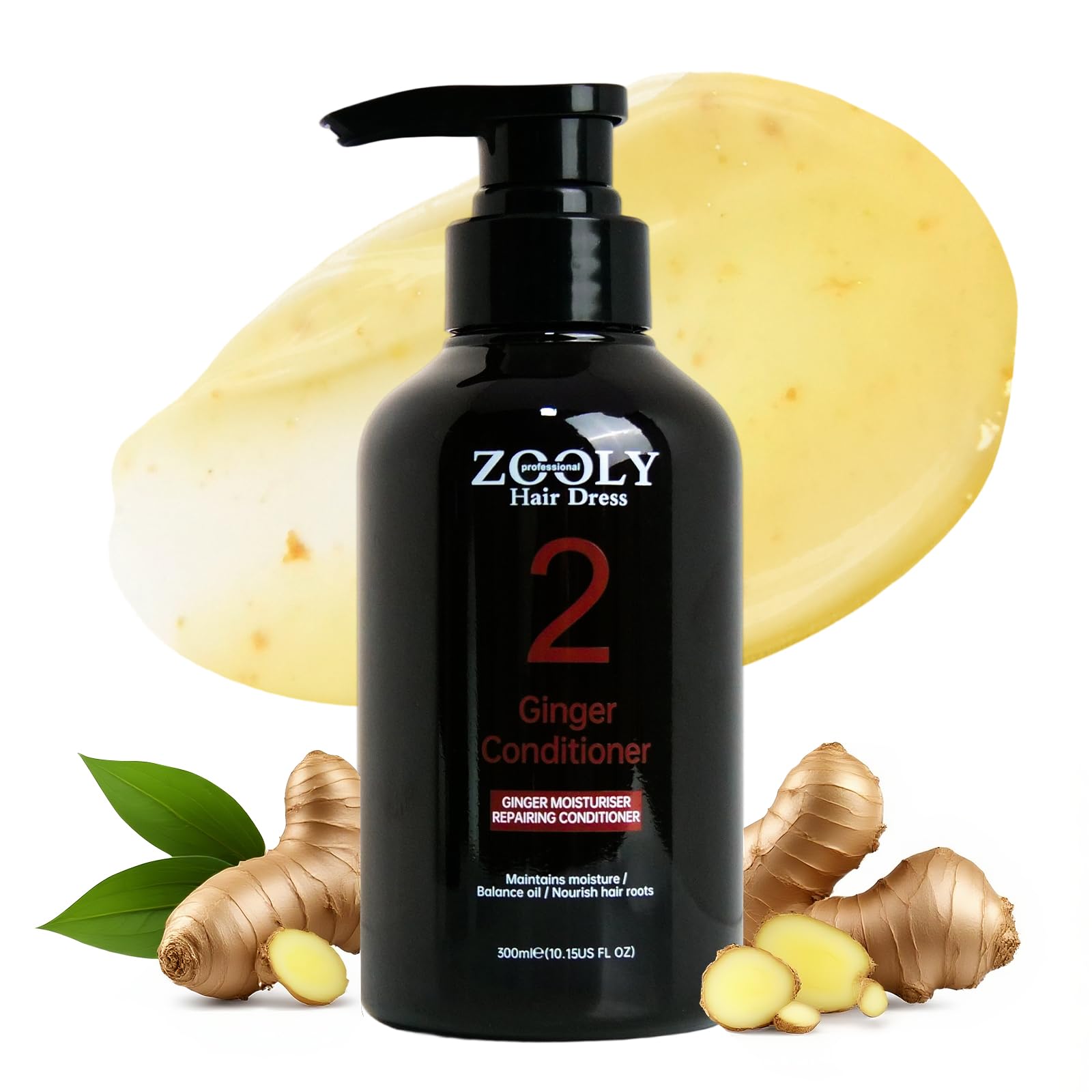 ZOOLY PROFESSIONAL Ginger Conditioner bottle with pump for easy daily use.