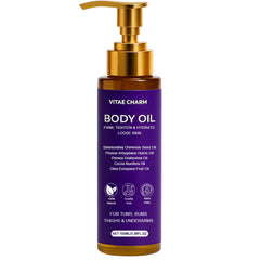 Zotreval Vitae Charm Body Oil bottle front, ready for daily hydration and subtle firming.