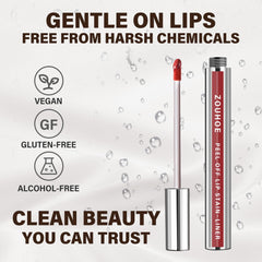 ZOUHOE Peel-Off Lip Stain set opened showing three shades