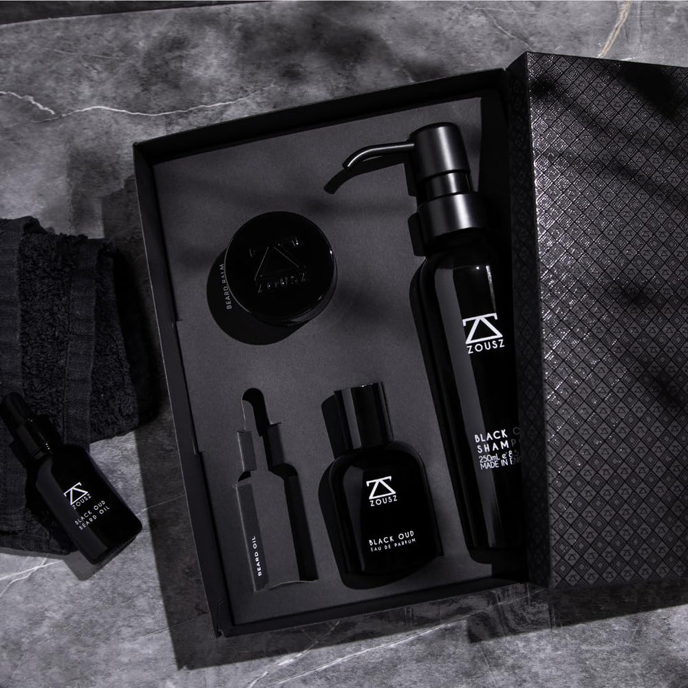 ZOUSZ beard shampoo lather during application showing beard-softening effect