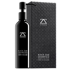 ZOUSZ beard shampoo bottle with black oud for premium cleansing and shine