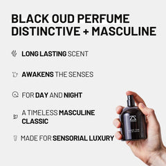 ZOUSZ Black Oud mist dispense for easy all-day application