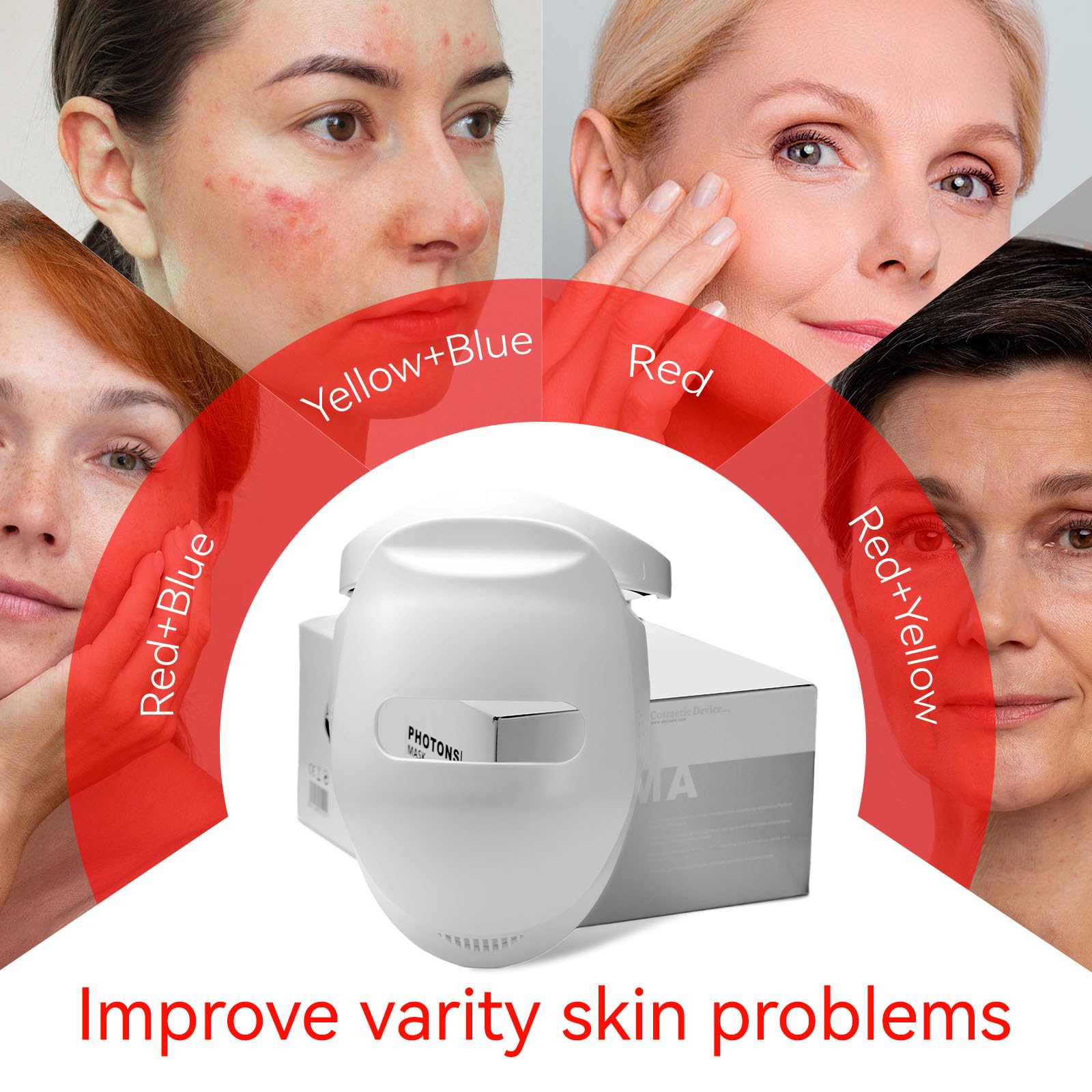 Worn on the face during at-home skincare with ZOVIE mask.