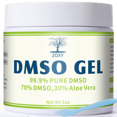 ZOXY DMSO Gel with Aloe Vera bottle, smooth, non-greasy after-exercise relief.