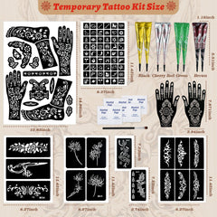 ZPTYCHZ tattoo kit stencil sheets featuring popular designs for quick application.