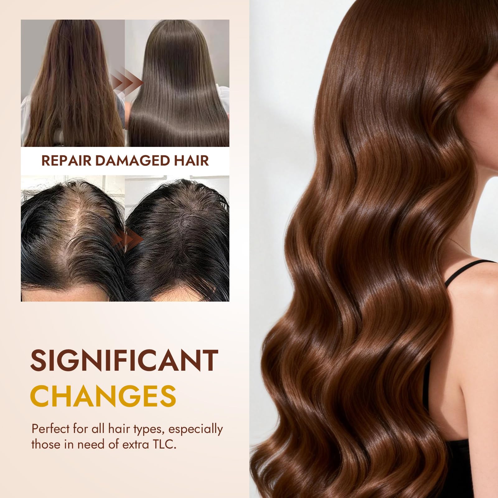 Image suggesting salon-like results at home with ZPX Orvian Caviar Hair Mask