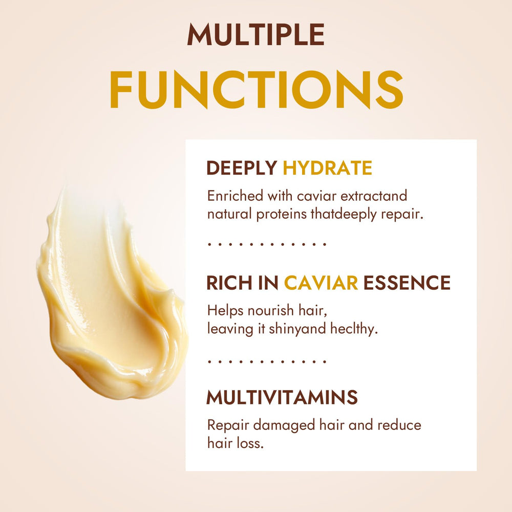 Luxurious cream texture of ZPX Orvian Caviar Hair Mask ready to apply