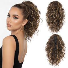 ZQIAN BEAUTY 12-inch curly ponytail clip-in adds natural volume for daily wear.