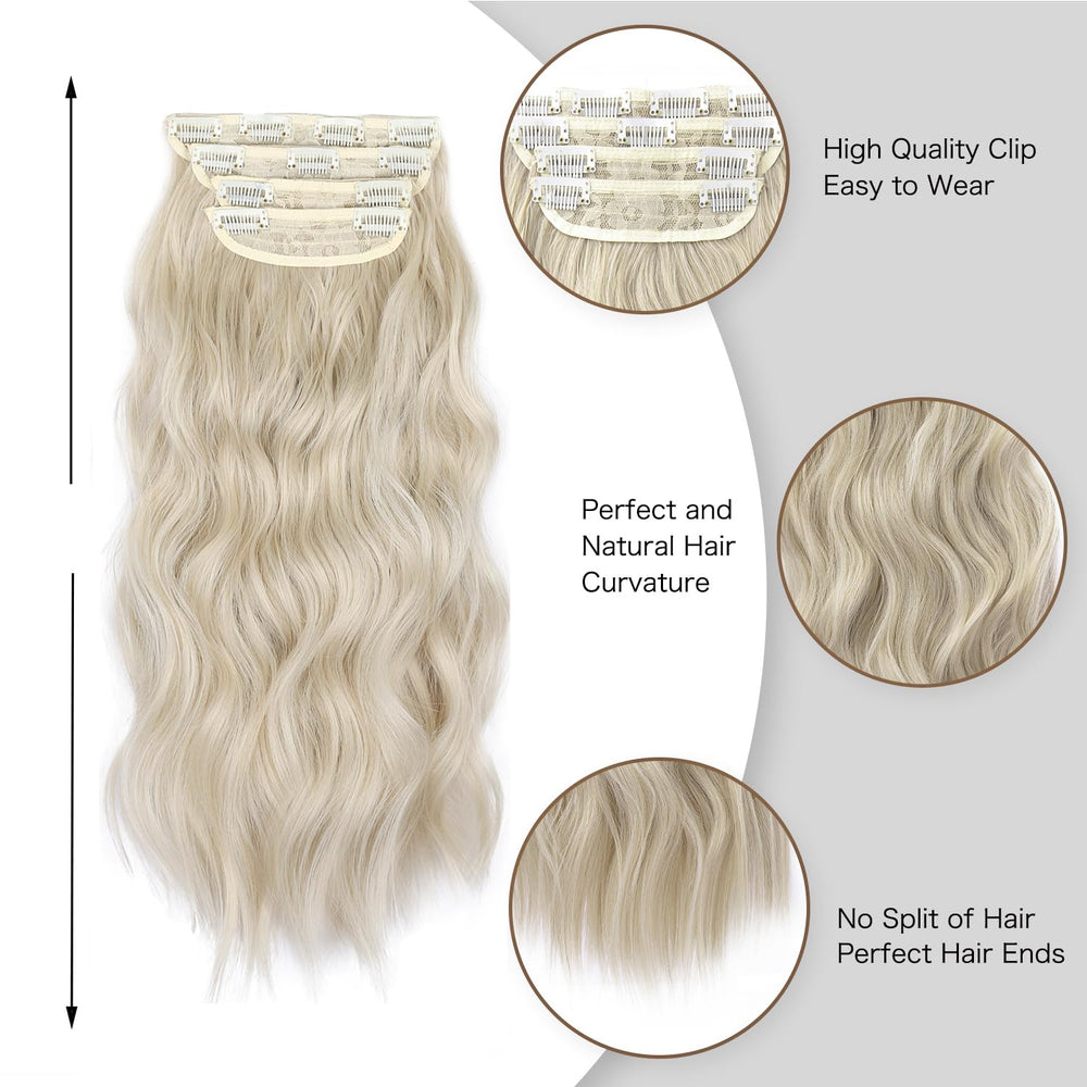 ZQIAN BEAUTY blonde clip-in extensions 5-inch weft with 2 clips for versatile looks.