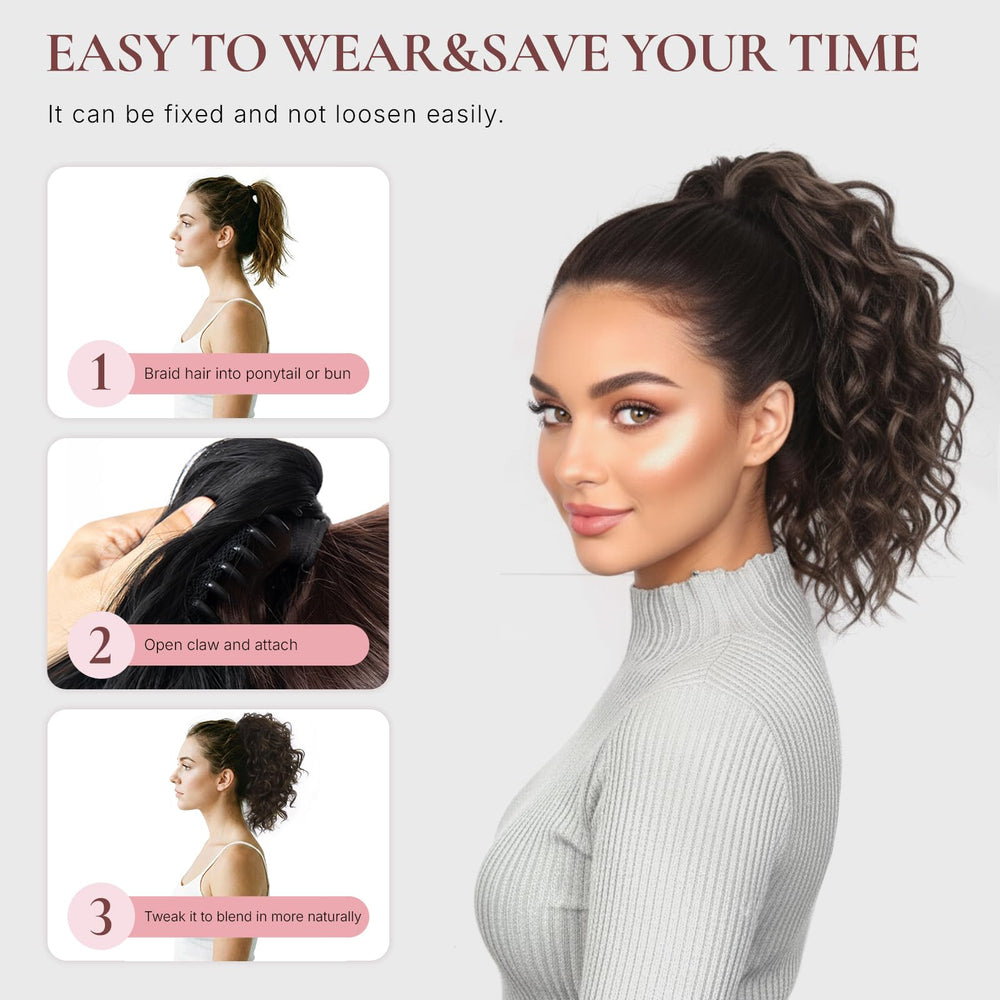 ZQIAN BEAUTY secure claw-clip ensures quick, reliable attachment to your ponytail.