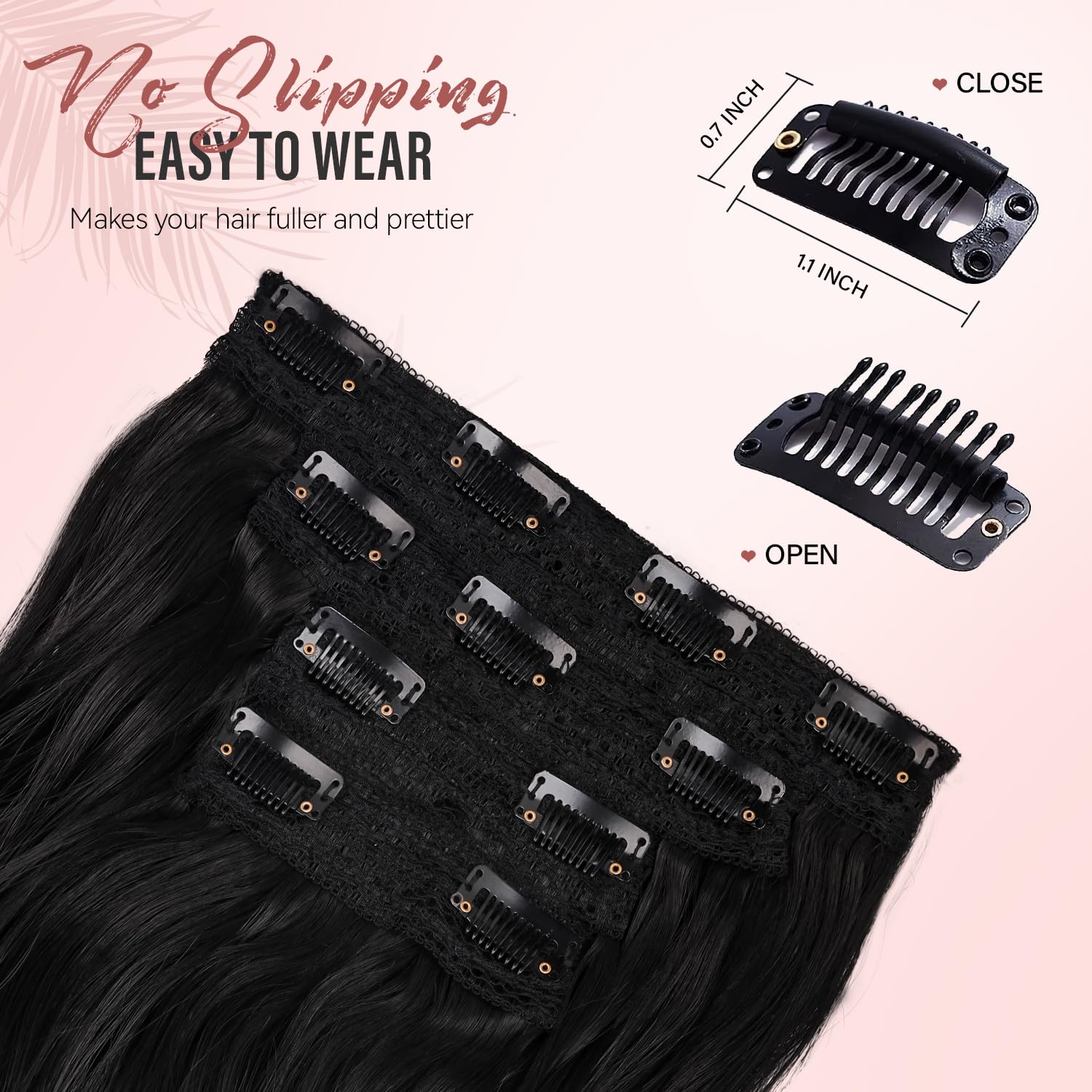 ZQIAN BEAUTY 5inch wide, 2-piece wefts boost fullness.