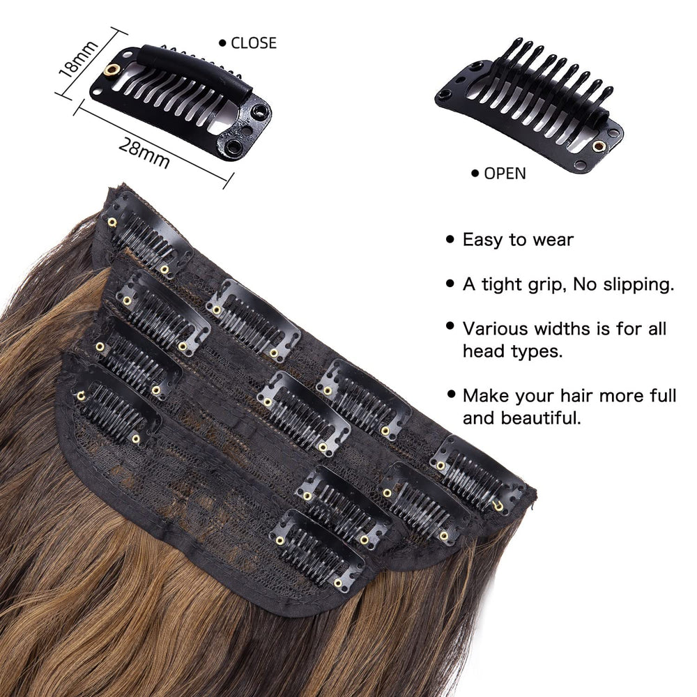 ZQIAN BEAUTY 6in 3-clip weft detail blends naturally with your hair.