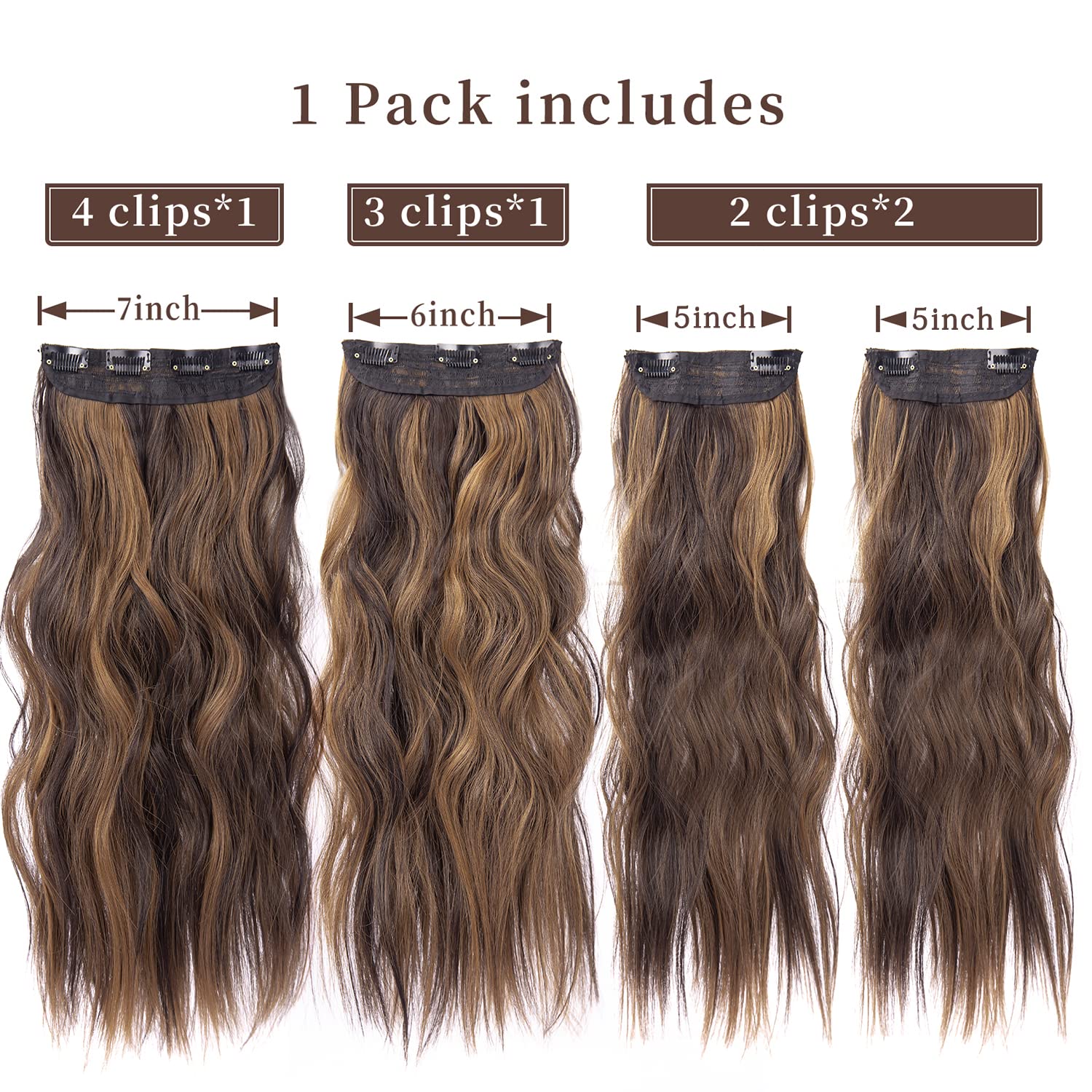 ZQIAN BEAUTY 7in 4-clip weft closeup demonstrates secure, lightweight attachment.