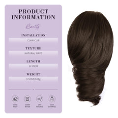 ZQIAN BEAUTY close-up of soft fiber ponytail showing natural blend with hair.