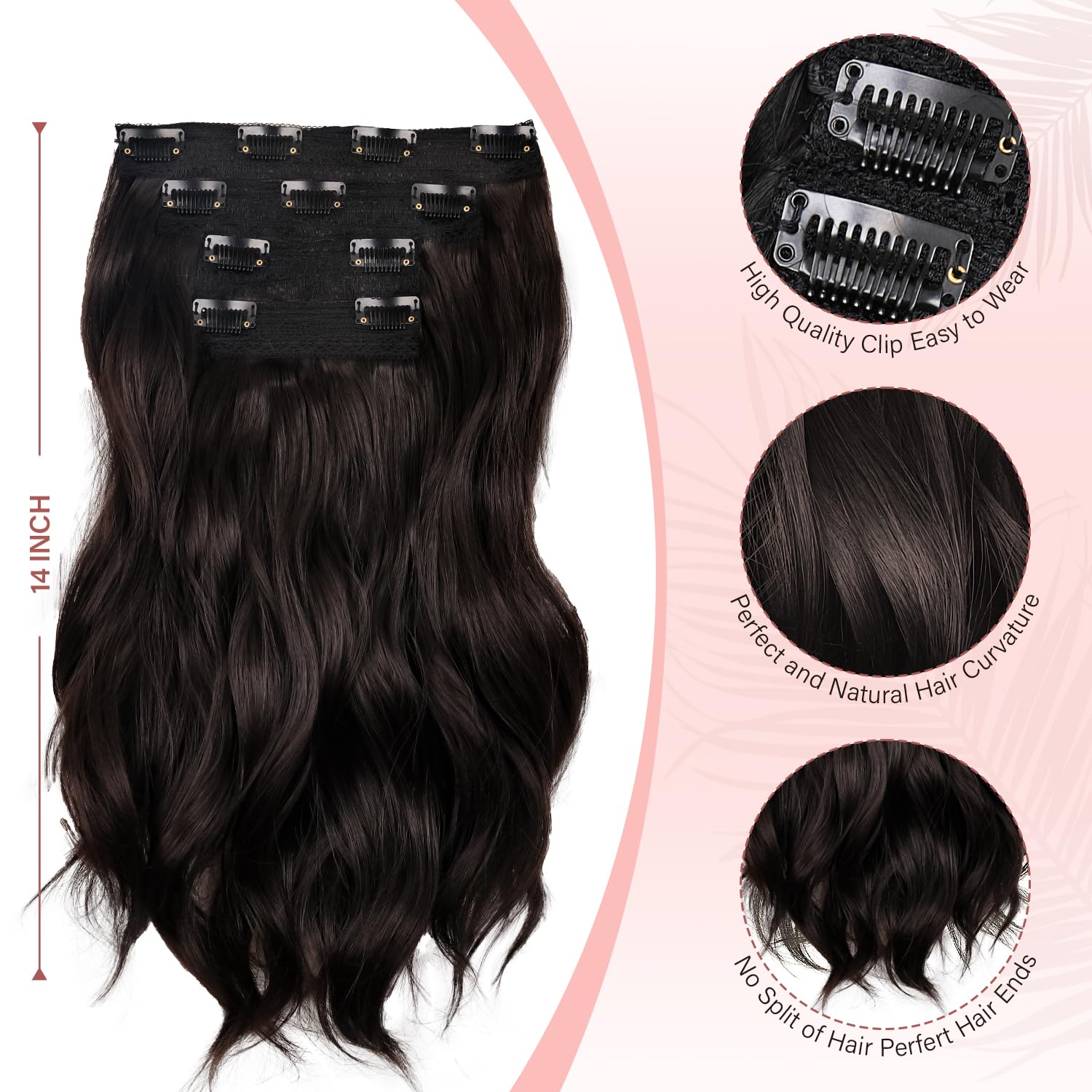 ZQIAN BEAUTY 7-inch wide weft in dark brown for seamless blending