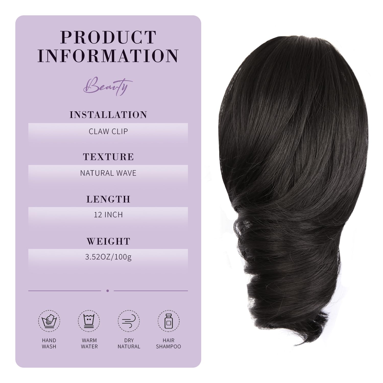 ZQIAN BEAUTY natural-look ponytail blends with hair for a fuller feel.