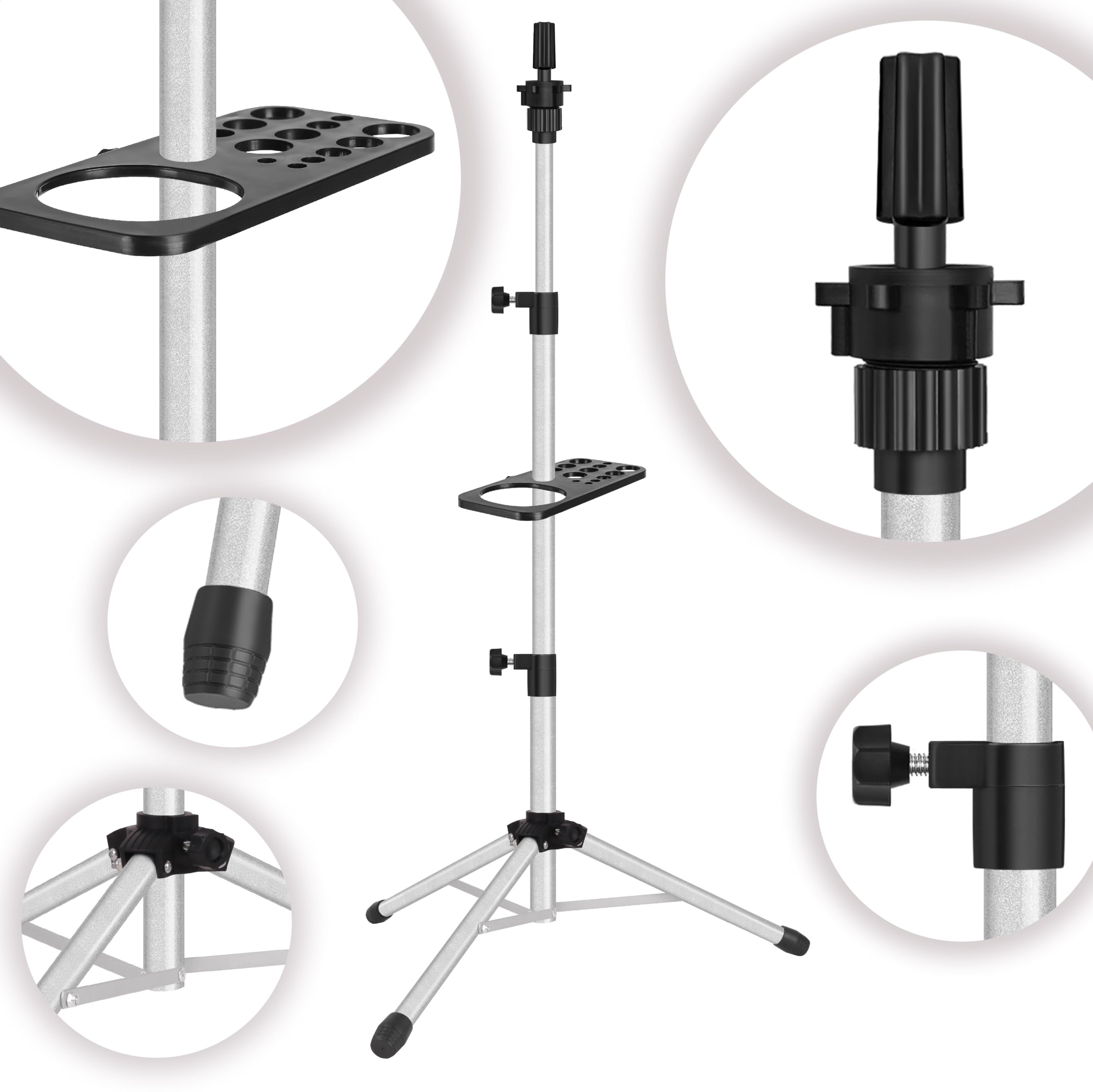 ZQIAN BEAUTY wig stand 360-degree rotation enables hands-free practice from any angle.