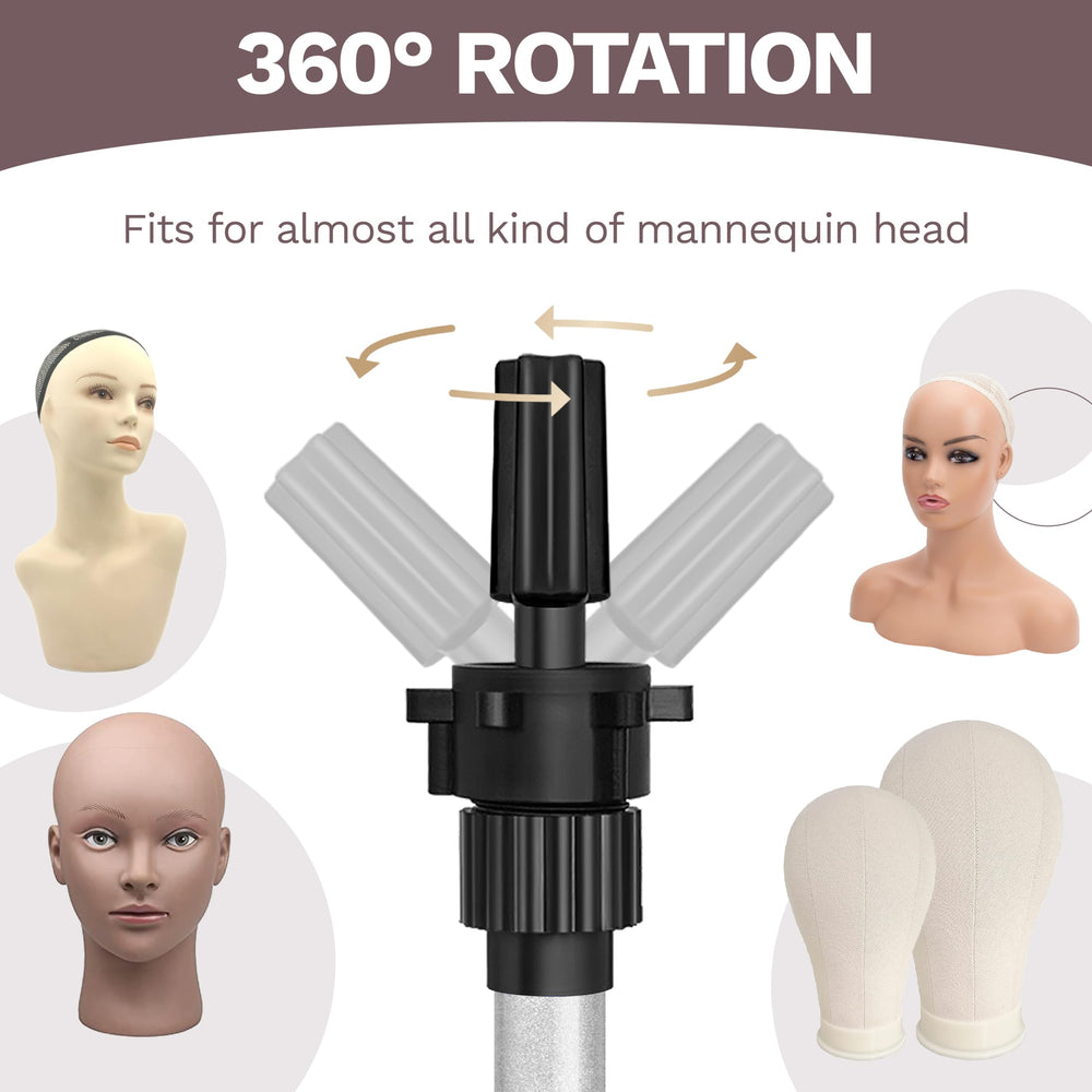ZQIAN BEAUTY wig stand adjustable height supports various training stations and users.