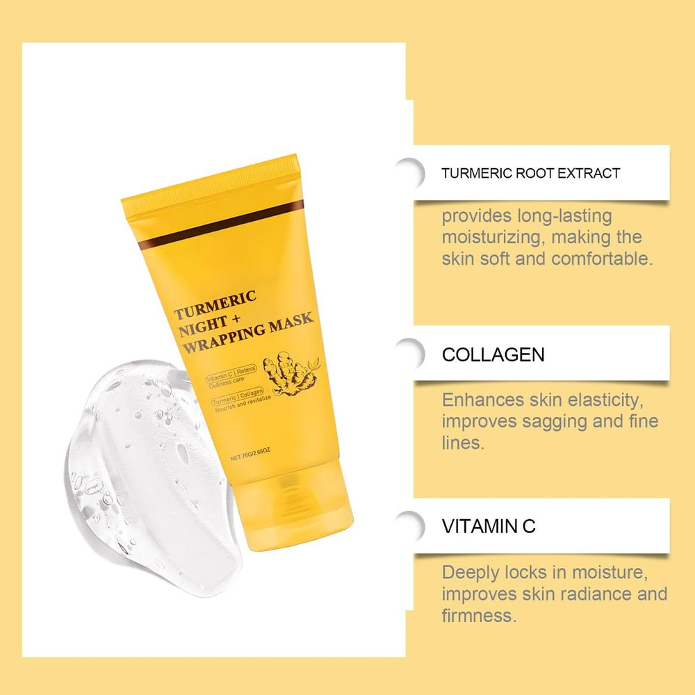 ZTSGU Turmeric collagen mask closeup showing nourishing formula for soft, smooth skin.