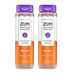 Zum Body Soap Amber bottle pour—rich lather for a luxurious cleanse.