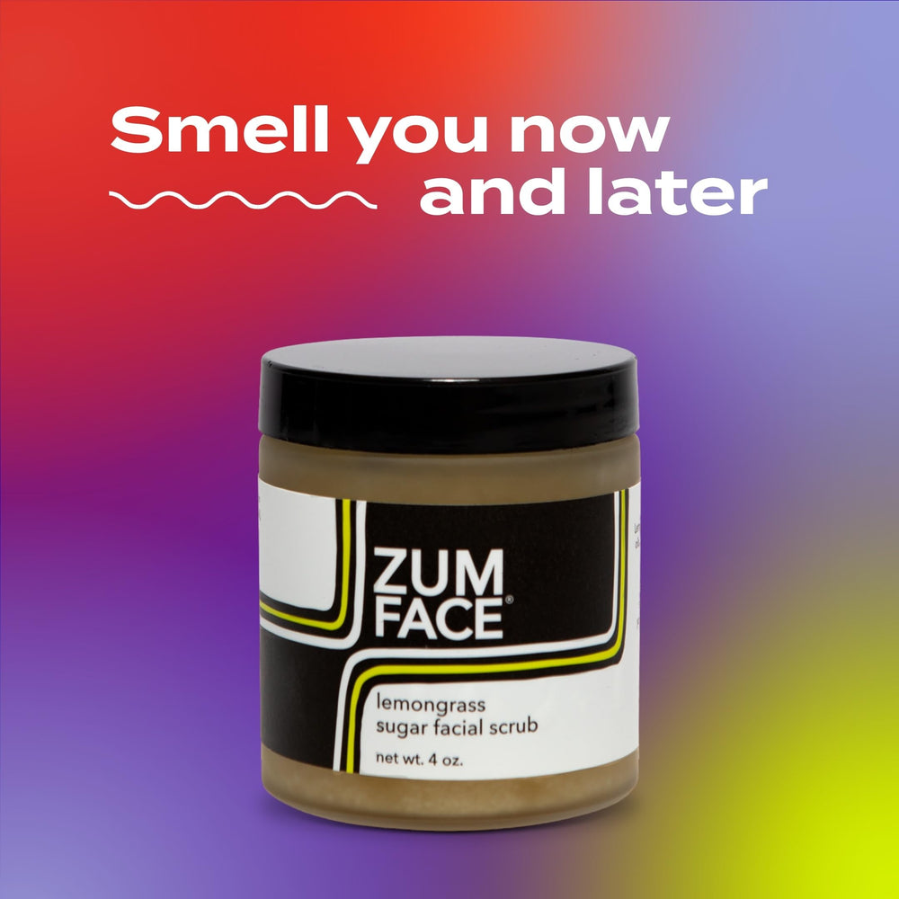 Zum Face Sugar Scrub texture close-up showing creamy sugar grains for gentle polishing