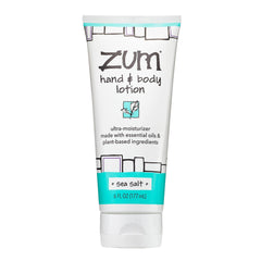 Zum Hand and Body Lotion Sea Salt bottle displayed for soft skin and fresh scent