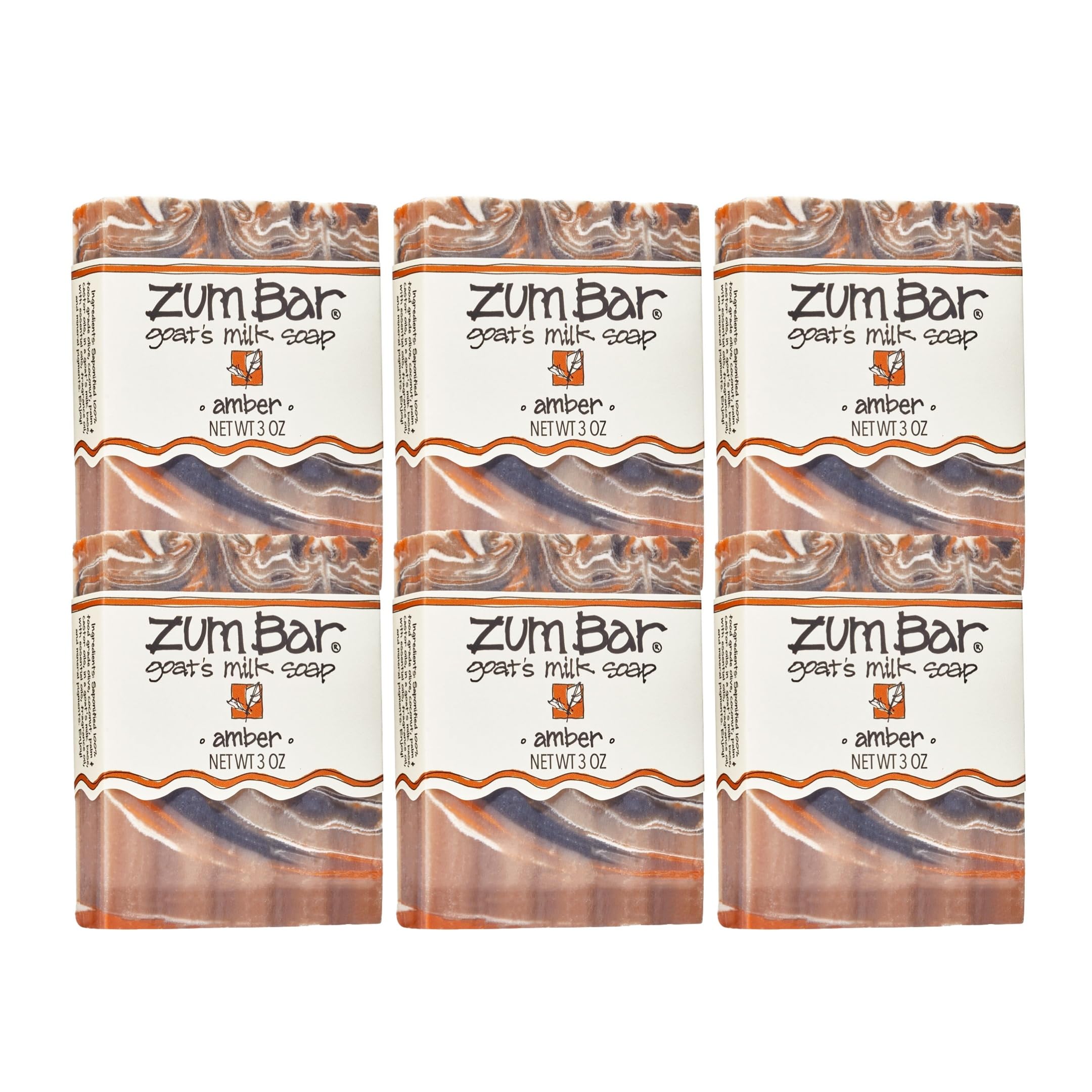 Zum Indigo Wild Goat Milk Soap Amber bar closeup highlighting nourishing formula for hands and body