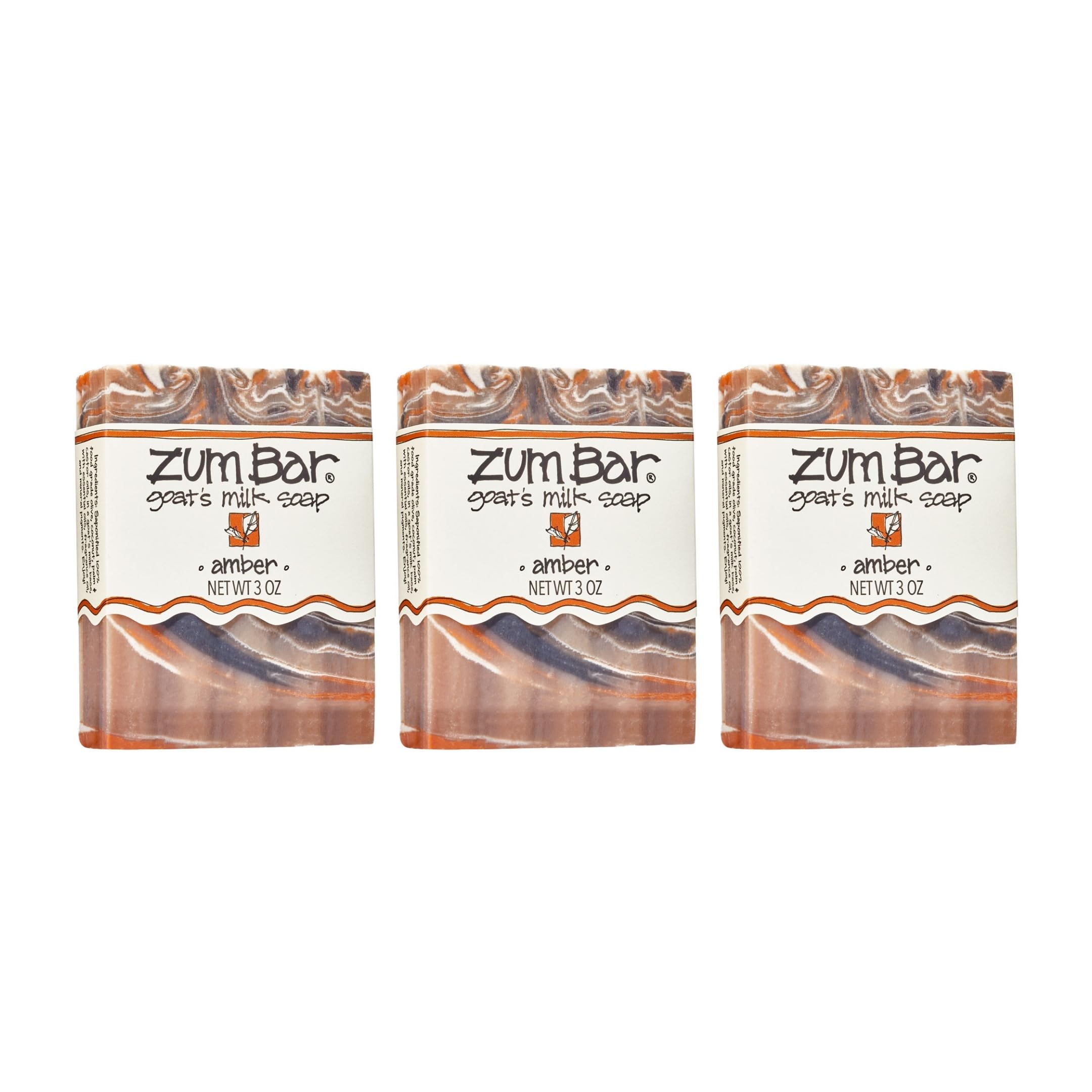 Zum Indigo Wild Goat Milk Soap Amber packaging highlighting natural ingredients.