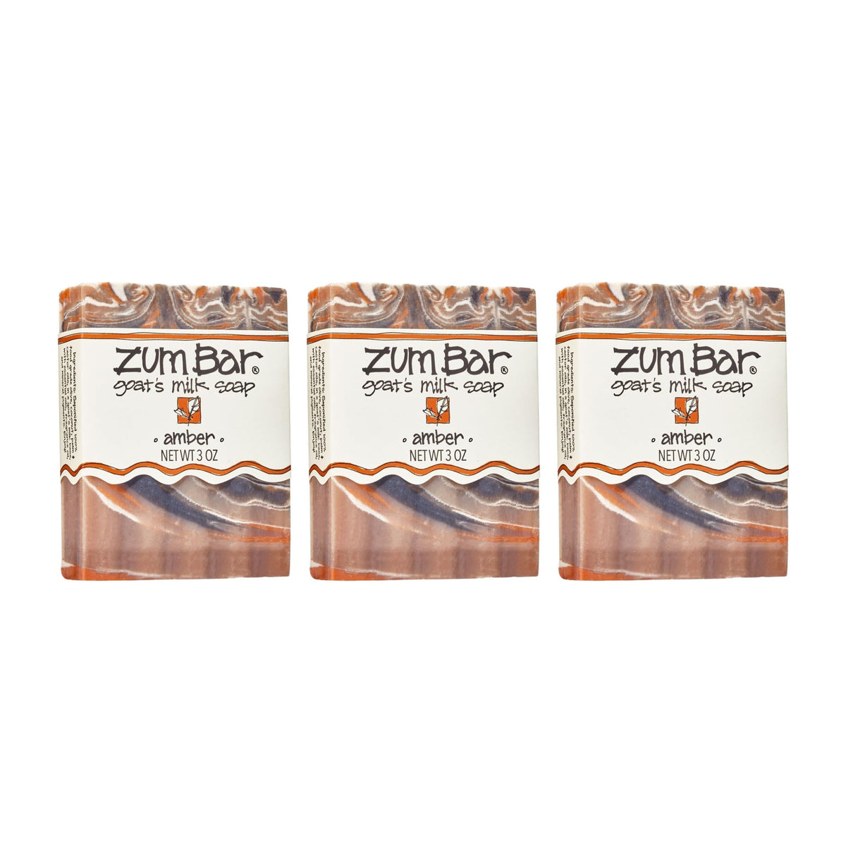 Zum Indigo Wild Goat Milk Soap Amber packaging highlighting natural ingredients.