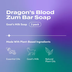 Zum Indigo Wild Goat's Milk Soap Bar Dragon's Blood lather delivers creamy cleansing.
