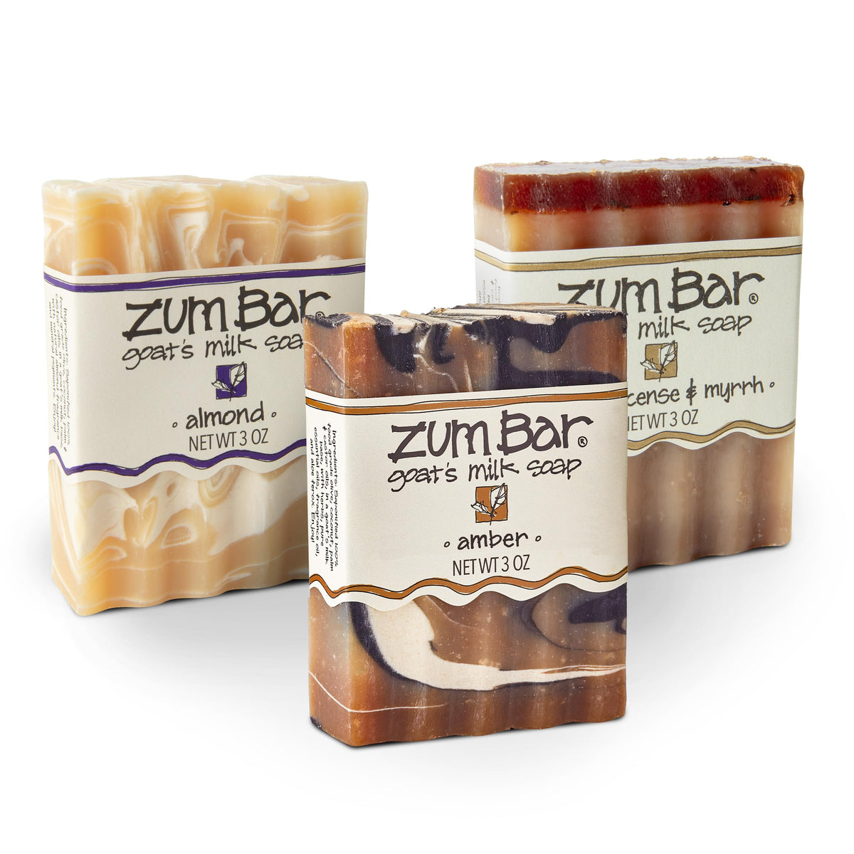 Zum Indigo Wild Goat Milk Soap Bar front view highlights natural ingredients for gentle cleansing.