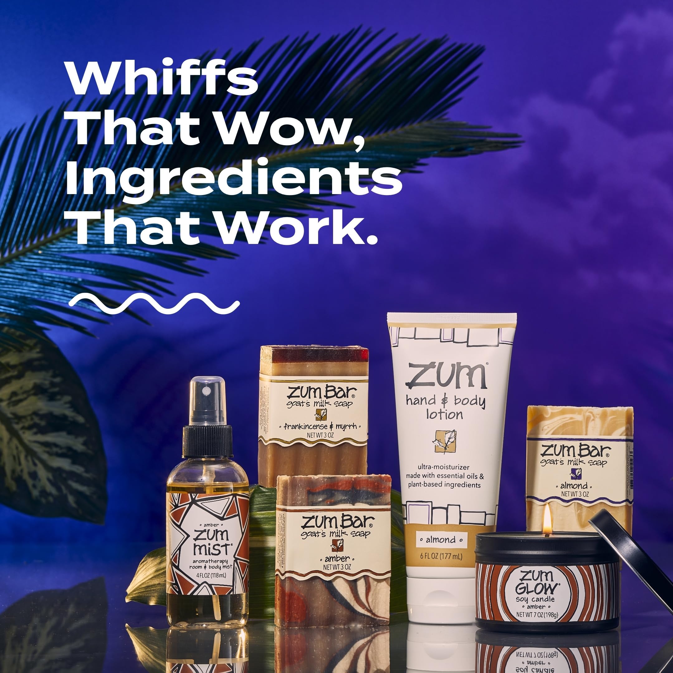 Zum Indigo triple-pack packaging emphasizes cruelty-free and natural formula.