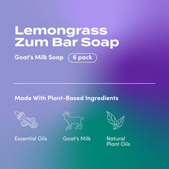 Zum Indigo Wild goat milk soap lemongrass bar closeup reveals creamy lather