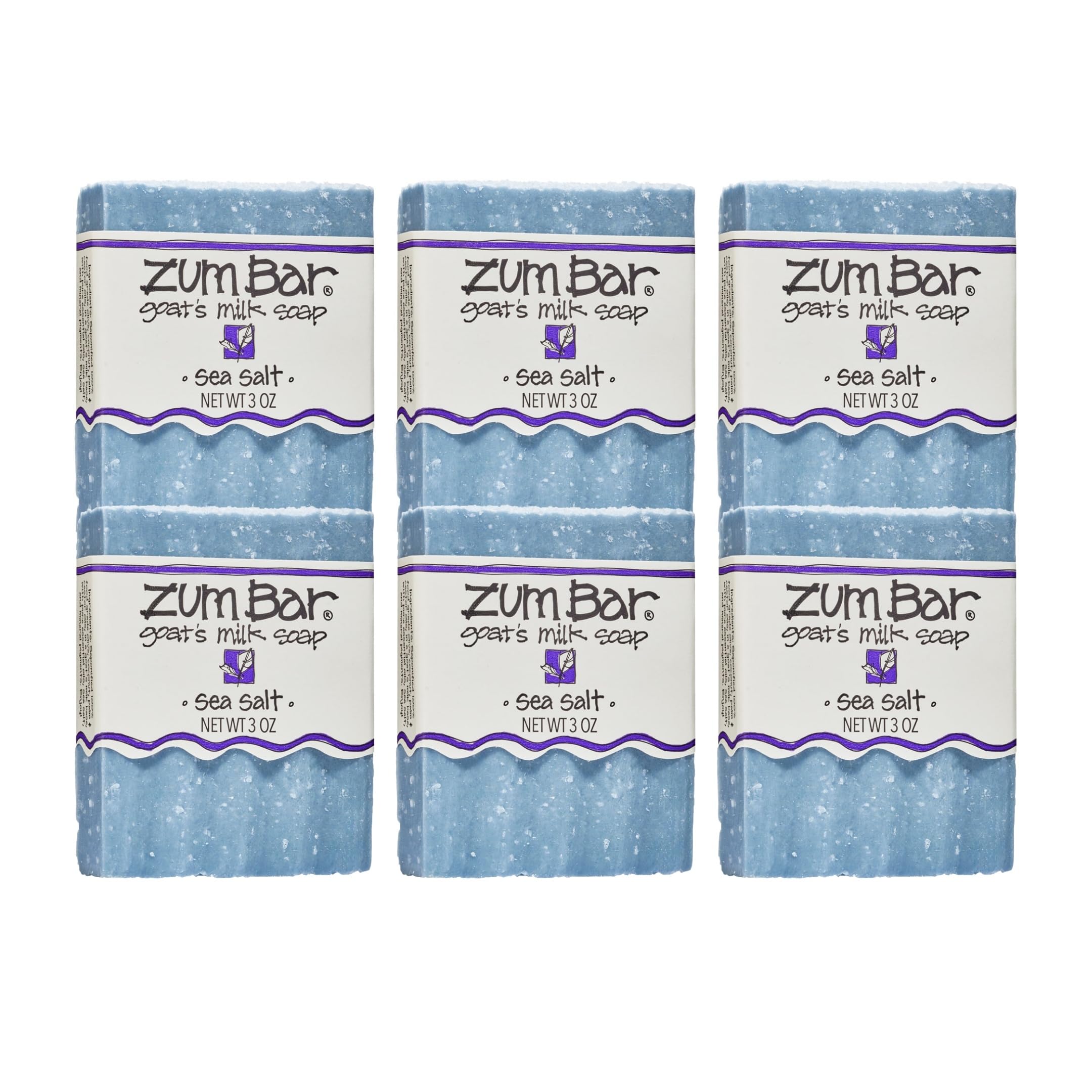 Zum Indigo Wild Goat Milk Soap Bar Sea Salt front view, gentle cleansing for hands and body