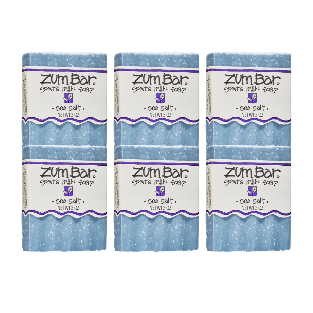 Zum Indigo Wild Goat Milk Soap Bar Sea Salt front view, gentle cleansing for hands and body