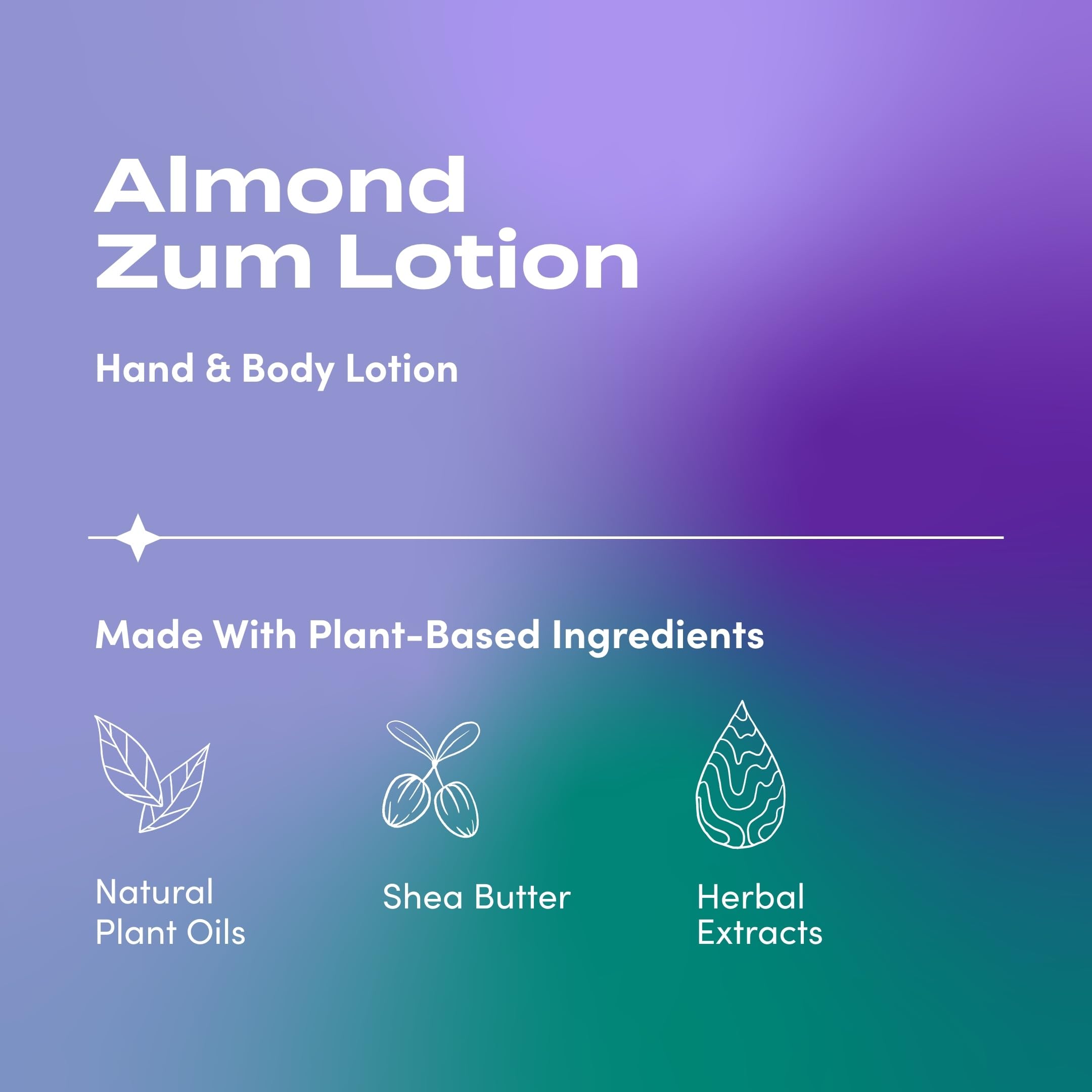 Zum Indigo Wild almond lotion pump for quick, on-the-go hydration.