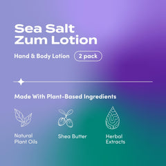 Zum Indigo Wild lotion pump dispensing for easy, mess-free application.