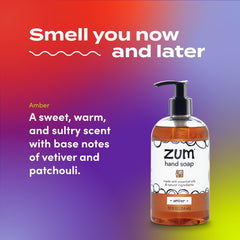 Zum Indigo Wild Hand Soap lather closeup showing rich aromatic foam.