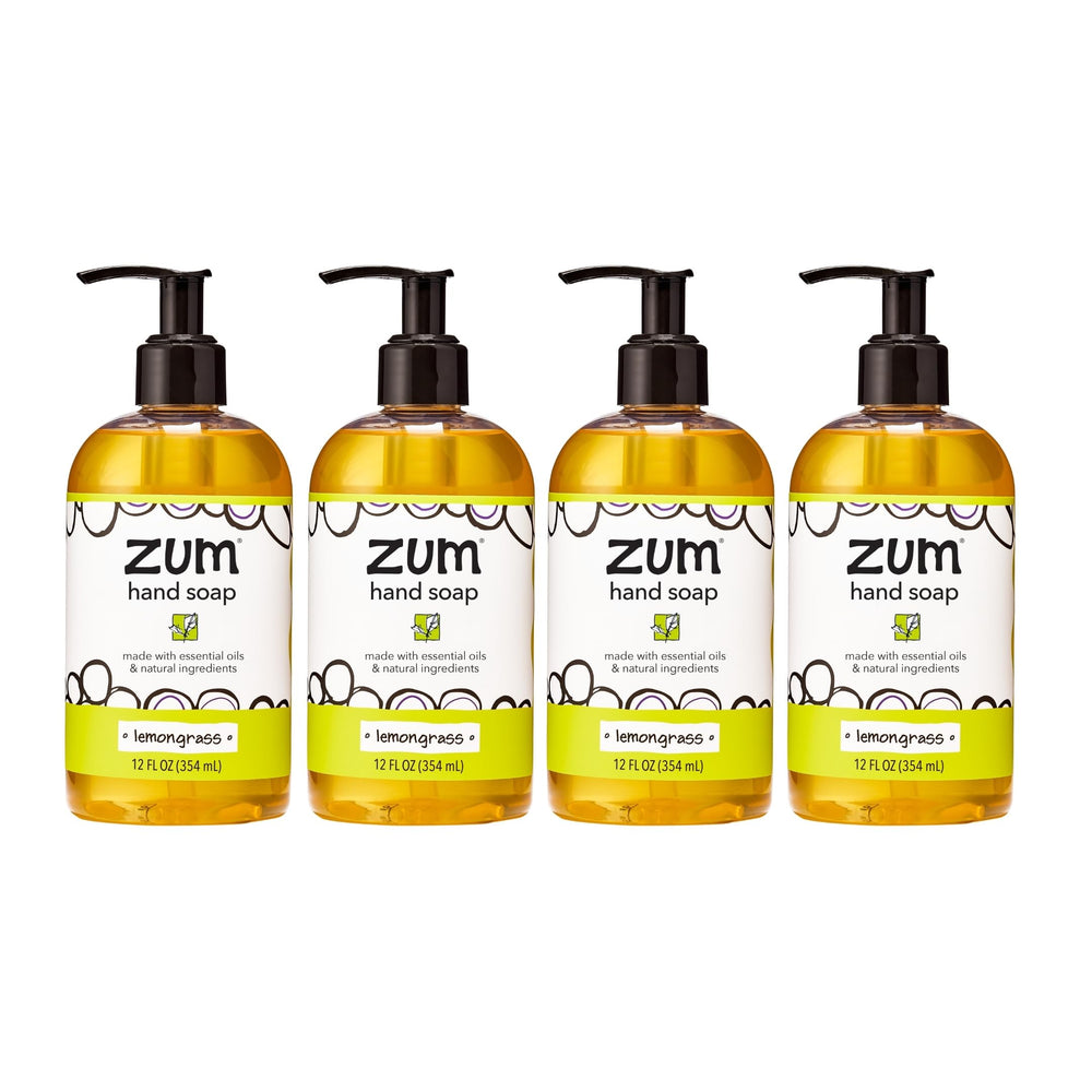 Zum Indigo Wild Hand Soap pump action demonstrating easy dispensing for quick handwashing.
