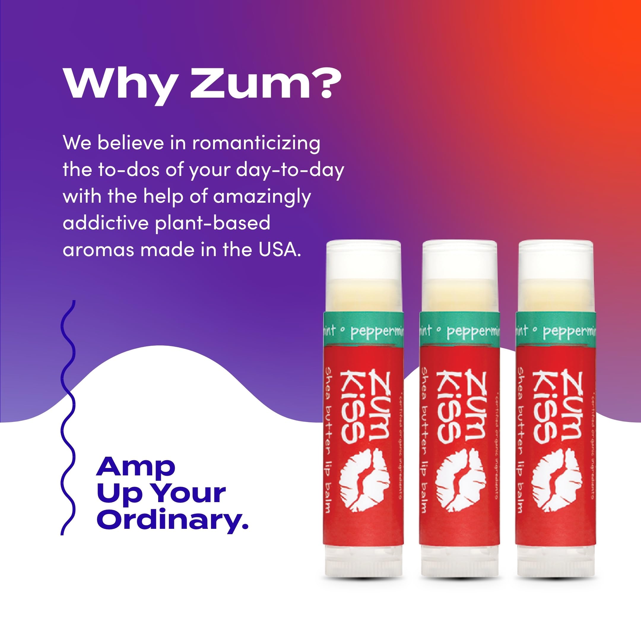 Zum Indigo Wild Kiss Stick twist-cap demonstrates mess-free, portable lip care.
