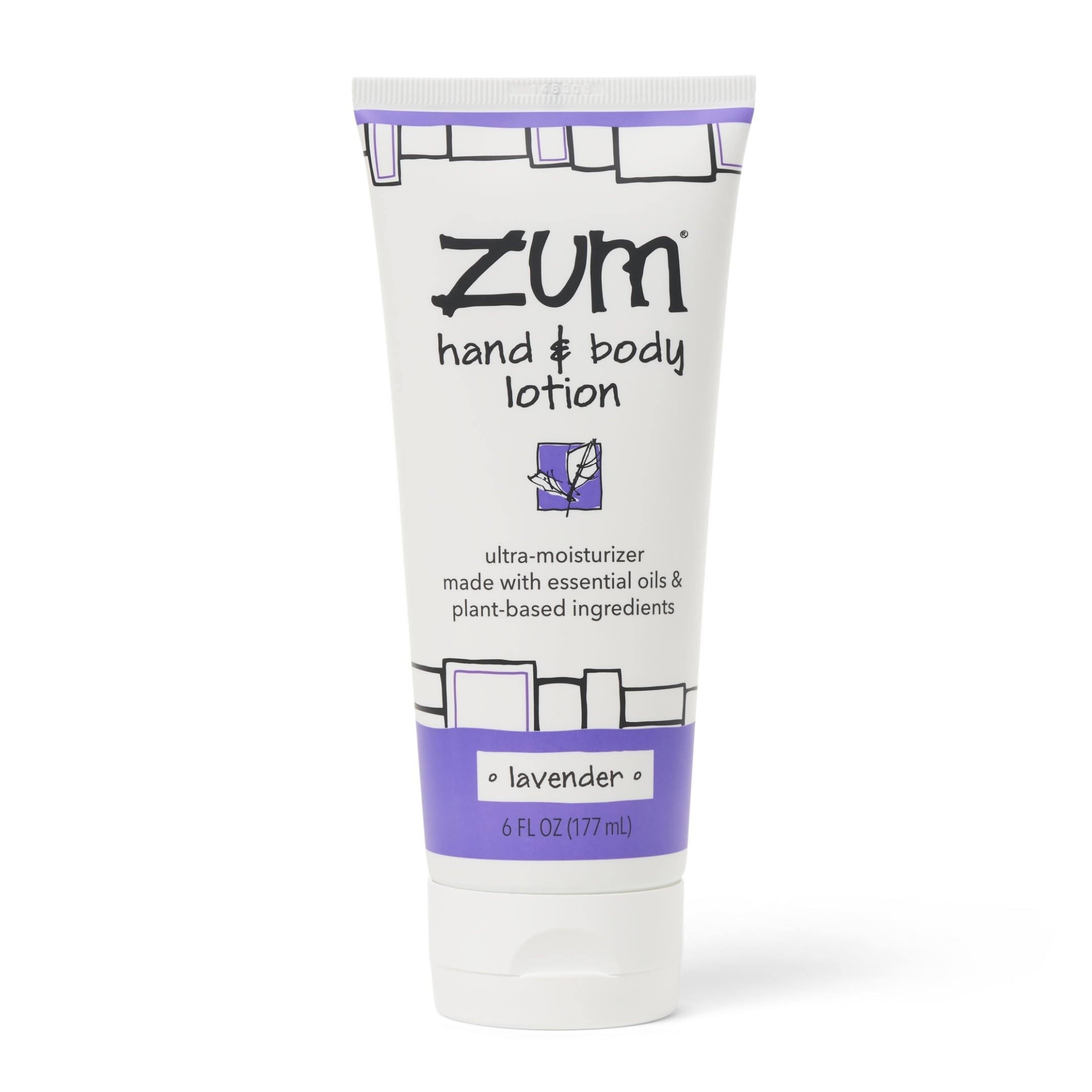 Zum Indigo Wild Lavender hand lotion bottle for dry hands.