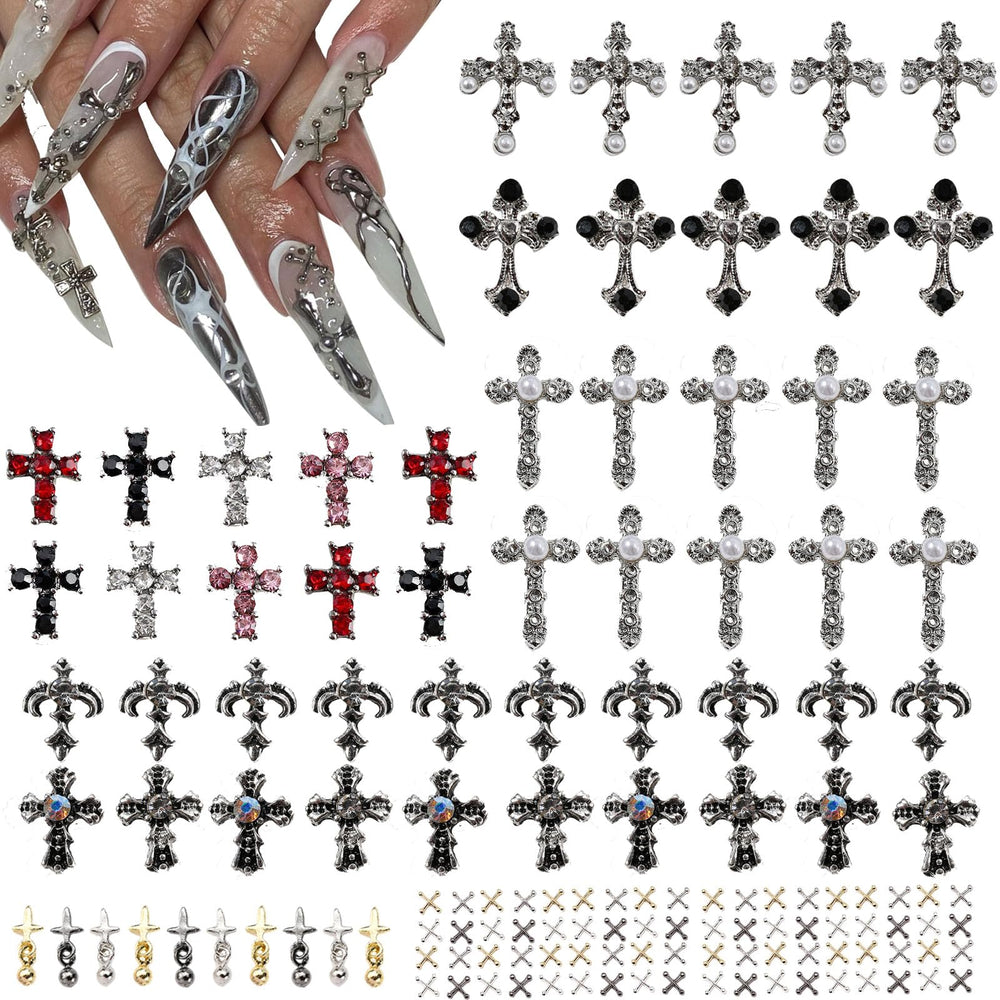 ZUMILLMN cross nail charms 100pcs variety for versatile nail art ideas