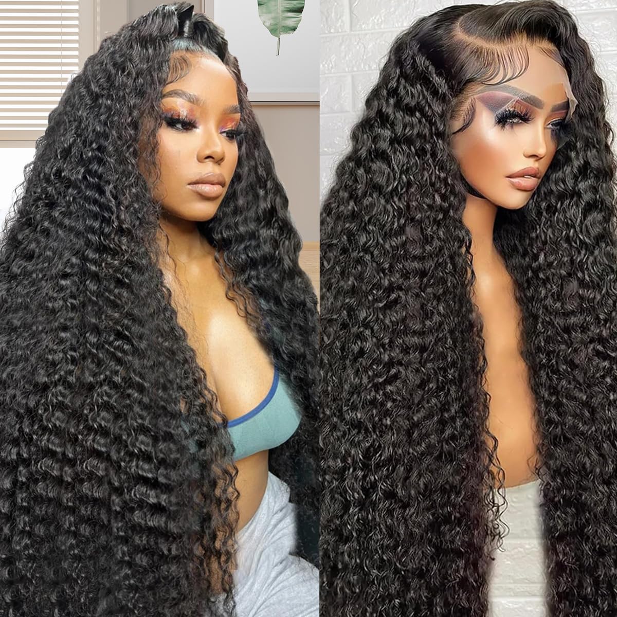 Zumuer 28-inch 13x6 deep wave lace front wig with natural look.