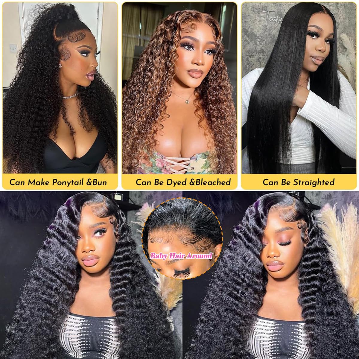 Zumuer virgin Brazilian deep wave hair accepts dye and styling.