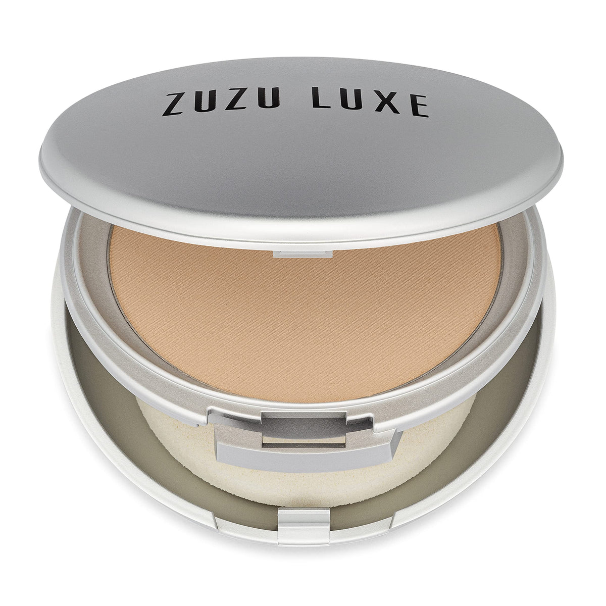 Zuzu Luxe Dual Powder Foundation D-7 compact close-up for shine control.